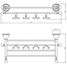 Полка для полотенец Migliore Provance 17702 Золото