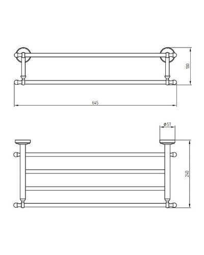 Полка для полотенец Migliore Mirella 17330 Золото