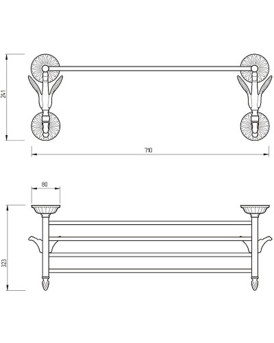 Полка для полотенец Migliore Luxor 26127 Золото
