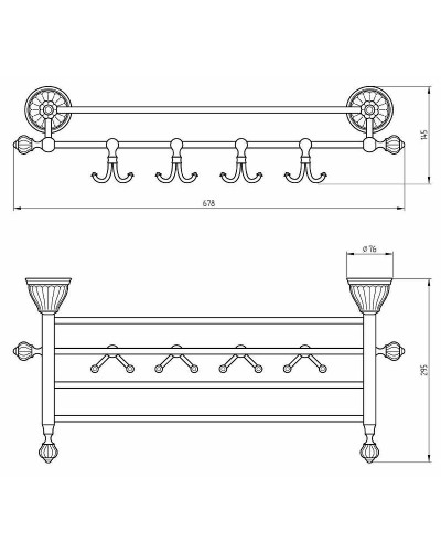 Полка для полотенец Migliore Olivia 17434 Бронза
