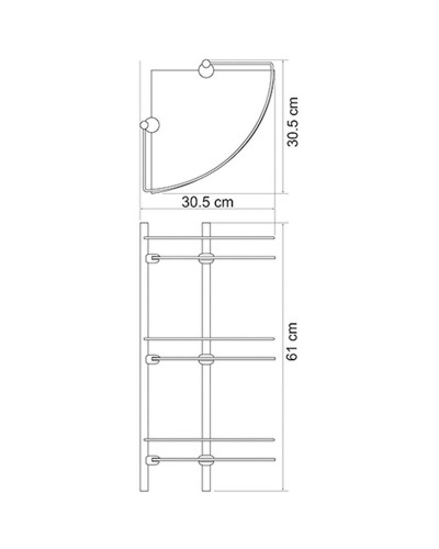 Стеклянная полка WasserKRAFT Exter K-3533 угловая Светлая бронза