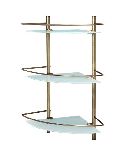 Стеклянная полка WasserKRAFT Exter K-3533 угловая Светлая бронза