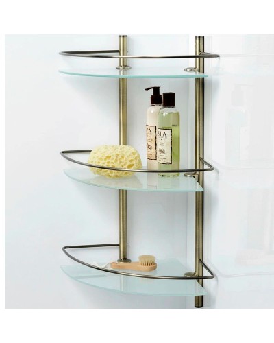 Стеклянная полка WasserKRAFT Exter K-3533 угловая Светлая бронза