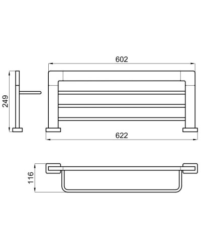 Полка для полотенец 62,2 см Noken Urban-C N603470010