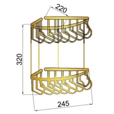 Полка корзина Boheme Imperiale 10427 угловая Золото
