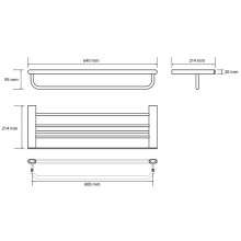 Полка для полотенец Bemeta Organic 157105151 Хром