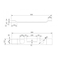 Полка для ванны Abber Stein AS1601MB Черная матовая