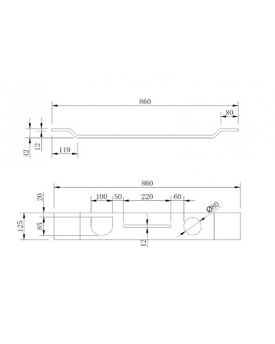 Полка для ванны Abber Stein AS1601MB Черная матовая