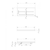 Полка из искусственного камня Abber Stein AS1653MB Черная матовая