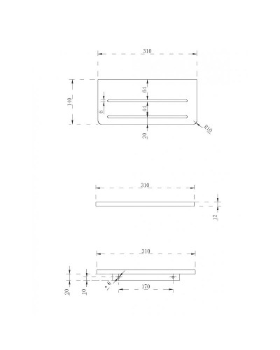 Полка из искусственного камня Abber Stein AS1653MB Черная матовая