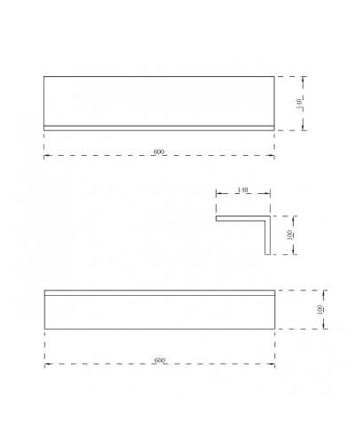 Полка из искусственного камня Abber Stein AS1654MB Черная матовая