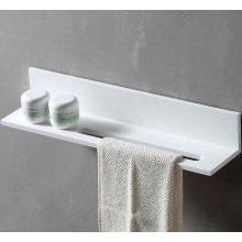 Полка из искусственного камня Abber Stein AS1655 с полотенцедержателем Белая
