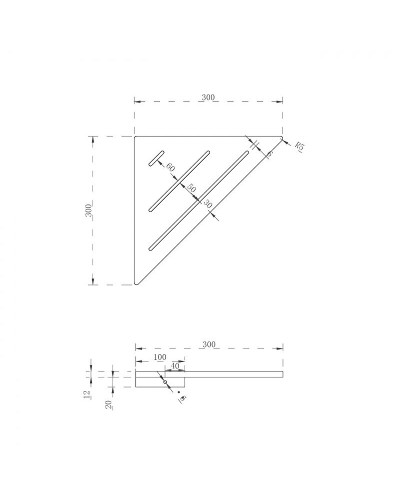 Полка из искусственного камня Abber Stein AS1652MB угловая Черная матовая