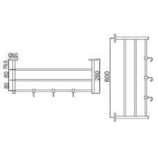 Полка для полотенец 66 см Jaquar Continental ACN-CHR-1181FHS