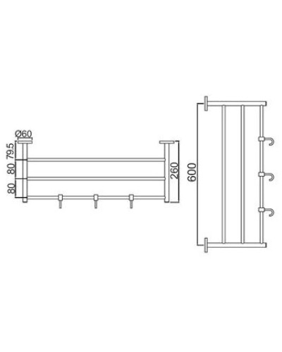 Полка для полотенец 66 см Jaquar Continental ACN-CHR-1181FHS
