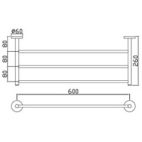 Полка для полотенец 66 см Jaquar Continental ACN-CHR-1181FS