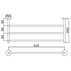 Полка для полотенец 66 см Jaquar Continental ACN-CHR-1181FS
