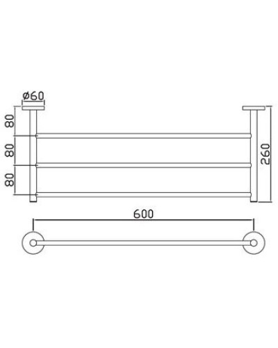 Полка для полотенец 66 см Jaquar Continental ACN-CHR-1181FS