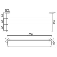 Полка для полотенец 66 см Jaquar Continental ACN-CHR-1181S