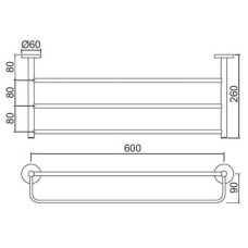 Полка для полотенец 66 см Jaquar Continental ACN-CHR-1181S