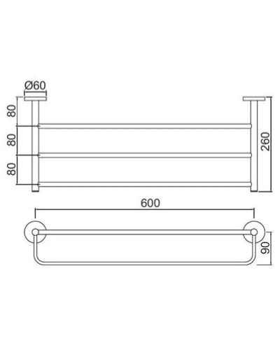 Полка для полотенец 66 см Jaquar Continental ACN-CHR-1181S