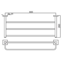 Полка для полотенец 65,5 см Jaquar Kubix Prime AKP-CHR-35781PS