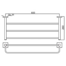 Полка для полотенец 65,5 см Jaquar Kubix Prime AKP-CHR-35781PS