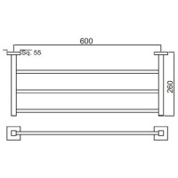 Полка для полотенец 65,5 см Jaquar Kubix Prime AKP-CHR-35781PFS
