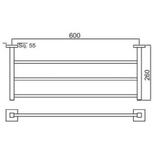 Полка для полотенец 65,5 см Jaquar Kubix Prime AKP-CHR-35781PFS