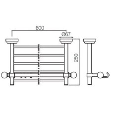 Полка для полотенец 66,7 см Jaquar Queen's AQN-CHR-7781