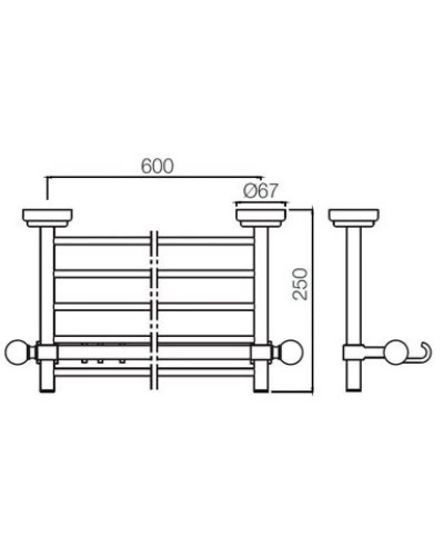 Полка для полотенец 66,7 см Jaquar Queen's AQN-CHR-7781