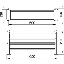 Полка для полотенец 65 см KEUCO Astor 02175010000