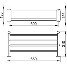 Полка для полотенец 65 см KEUCO Astor 02175010000