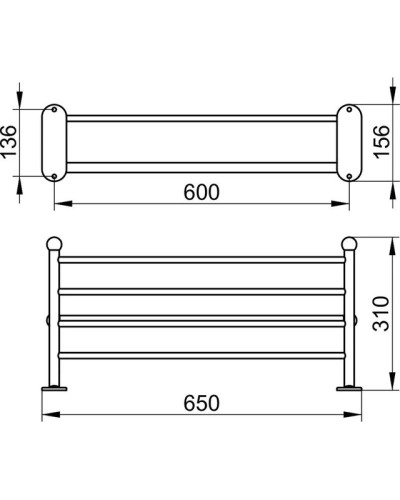 Полка для полотенец 65 см KEUCO Astor 02175010000