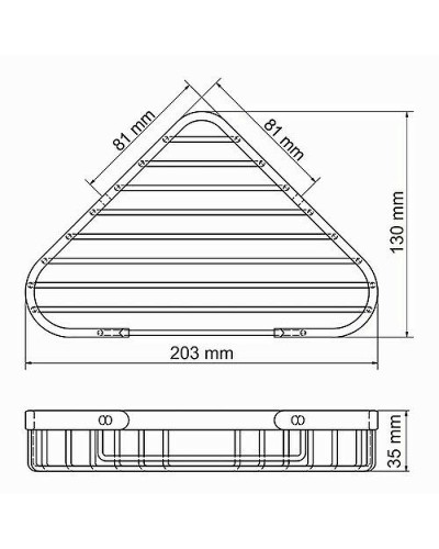 Полка корзина WasserKRAFT K-733 угловая Хром