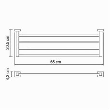 Полка для полотенец WasserKRAFT Lippe K-6511 Хром