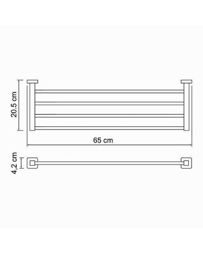 Полка для полотенец WasserKRAFT Lippe K-6511 Хром