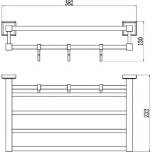 Полка для полотенец 38,2 см Savol 95 S-409544