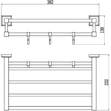 Полка для полотенец 38,2 см Savol 95 S-409544