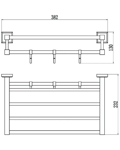 Полка для полотенец 38,2 см Savol 95 S-409544