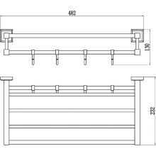 Полка для полотенец 48,2 см Savol 95 S-509544