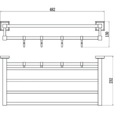 Полка для полотенец 48,2 см Savol 95 S-509544