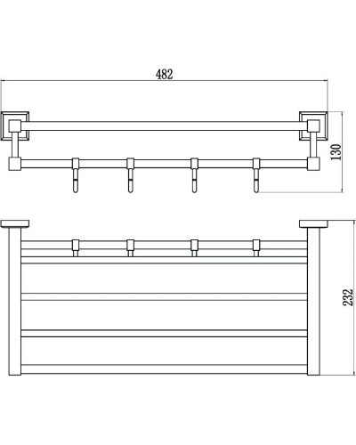 Полка для полотенец 48,2 см Savol 95 S-509544