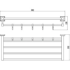 Полка для полотенец 58,2 см Savol 95 S-609544