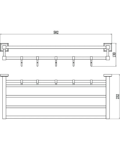 Полка для полотенец 58,2 см Savol 95 S-609544