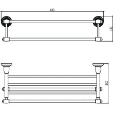 Полка для полотенец 62,3 см Savol 66H S-606644H
