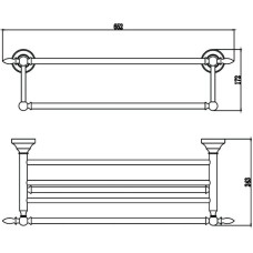 Полка для полотенец 65,2 см Savol 68A S-06844A