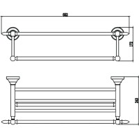 Полка для полотенец 62,5 см Savol 68B S-06844B