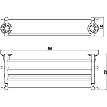 Полка для полотенец 59,8 см Savol 89C S-08944C