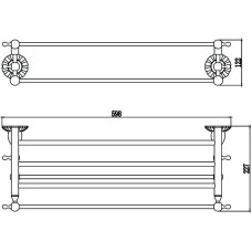 Полка для полотенец 59,8 см Savol 89C S-08944C